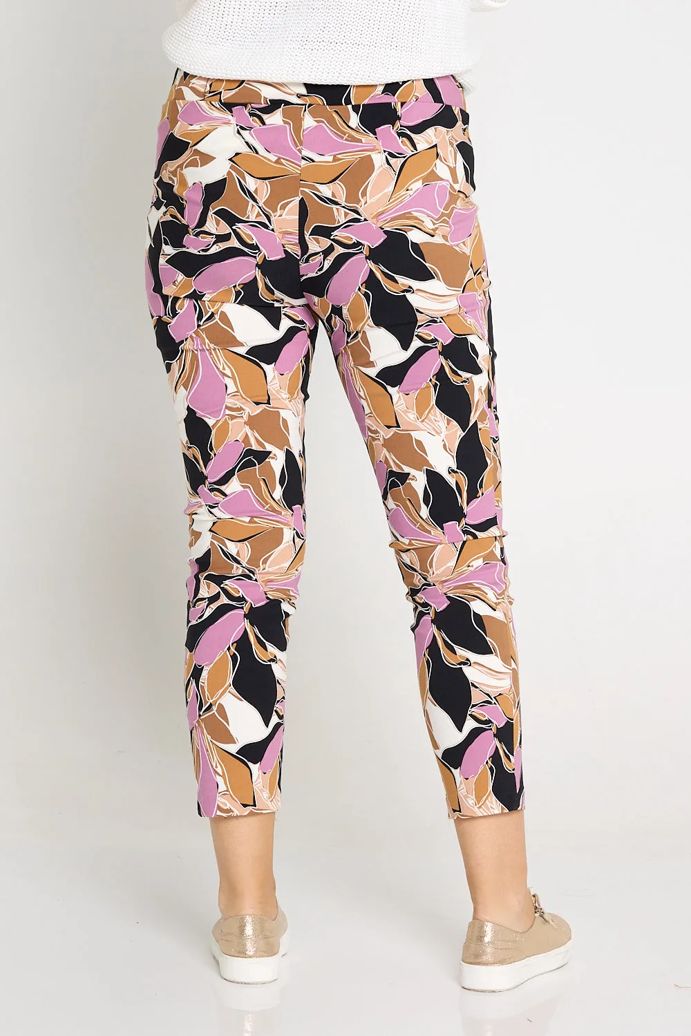 Moira Pants - Pink/Brown Print