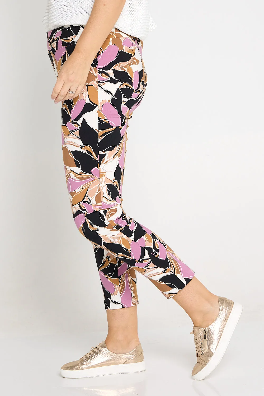 Moira Pants - Pink/Brown Print