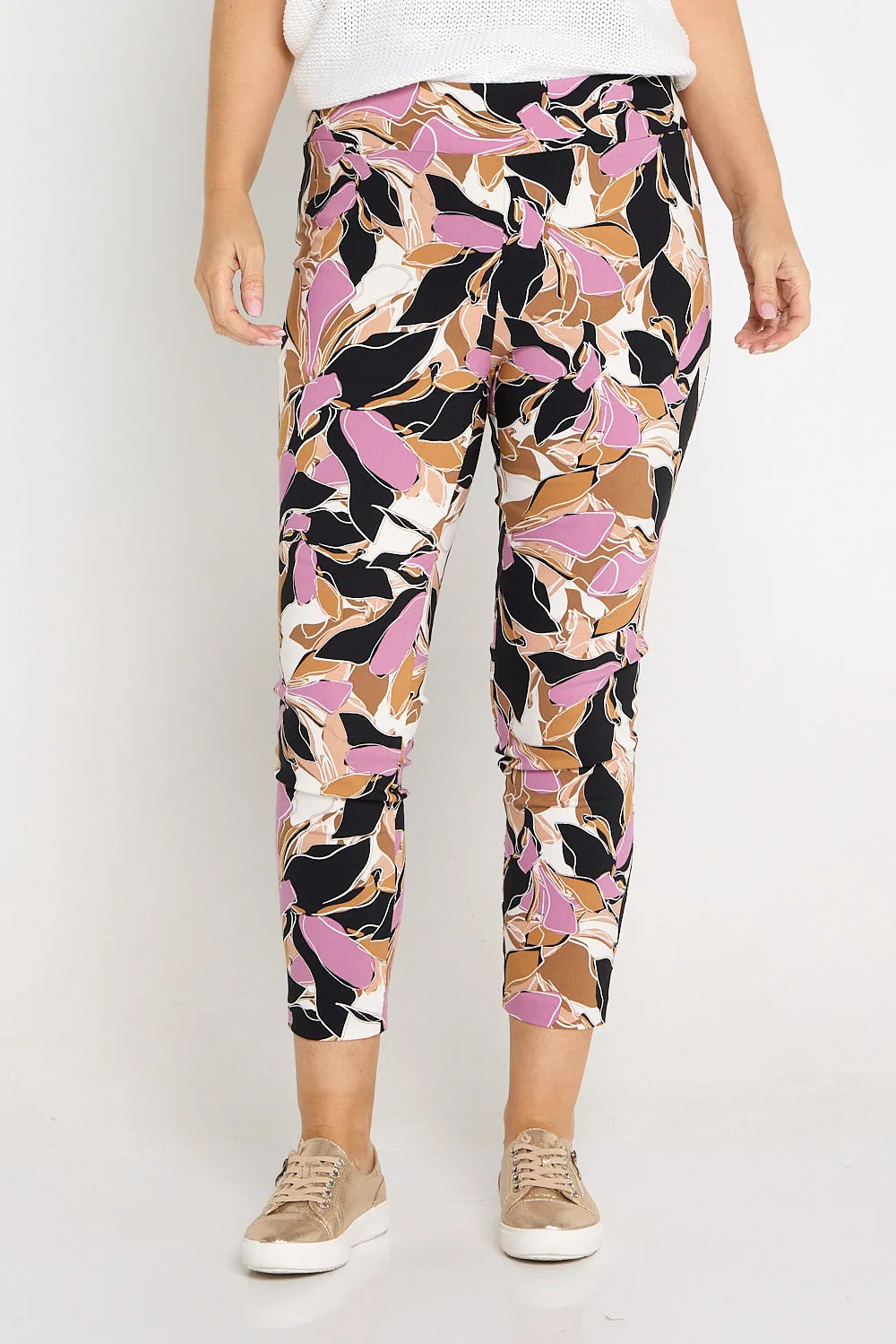 Moira Pants - Pink/Brown Print