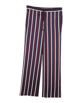 Multicolor Striped Silk Wide-Leg Pants