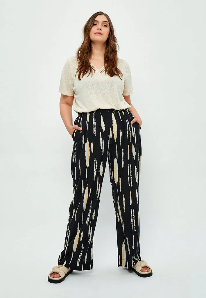 Nalia Elara Pants Curve - Warm Sand Print