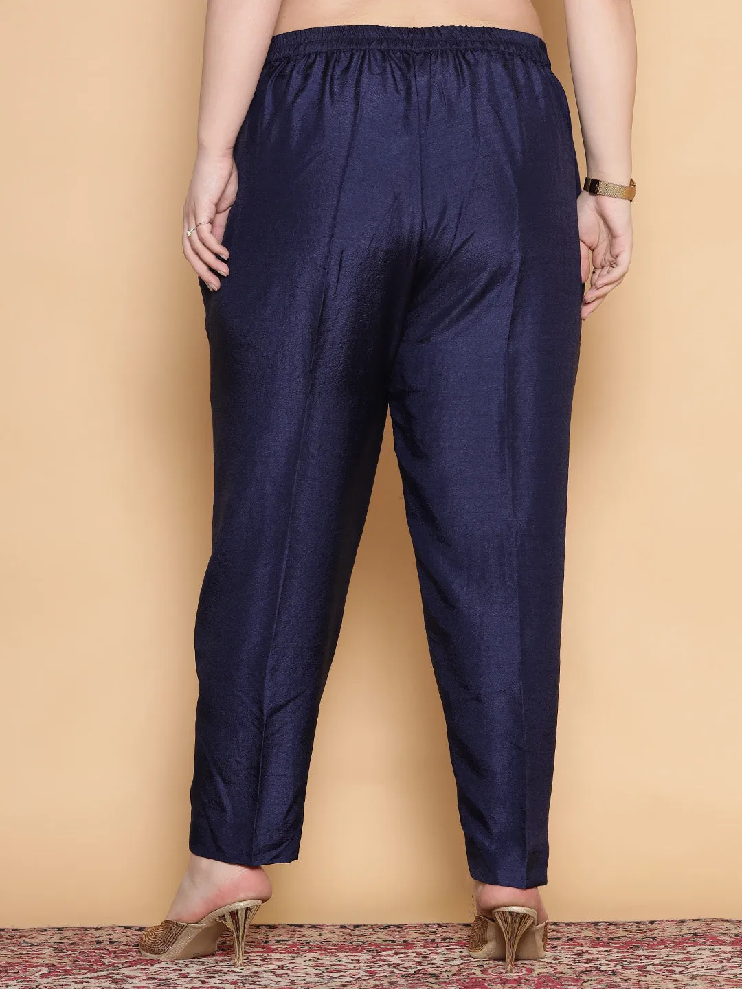 Navy Silk Pants