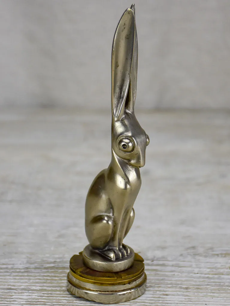 Nickle bronze hare car mascot - 1930's