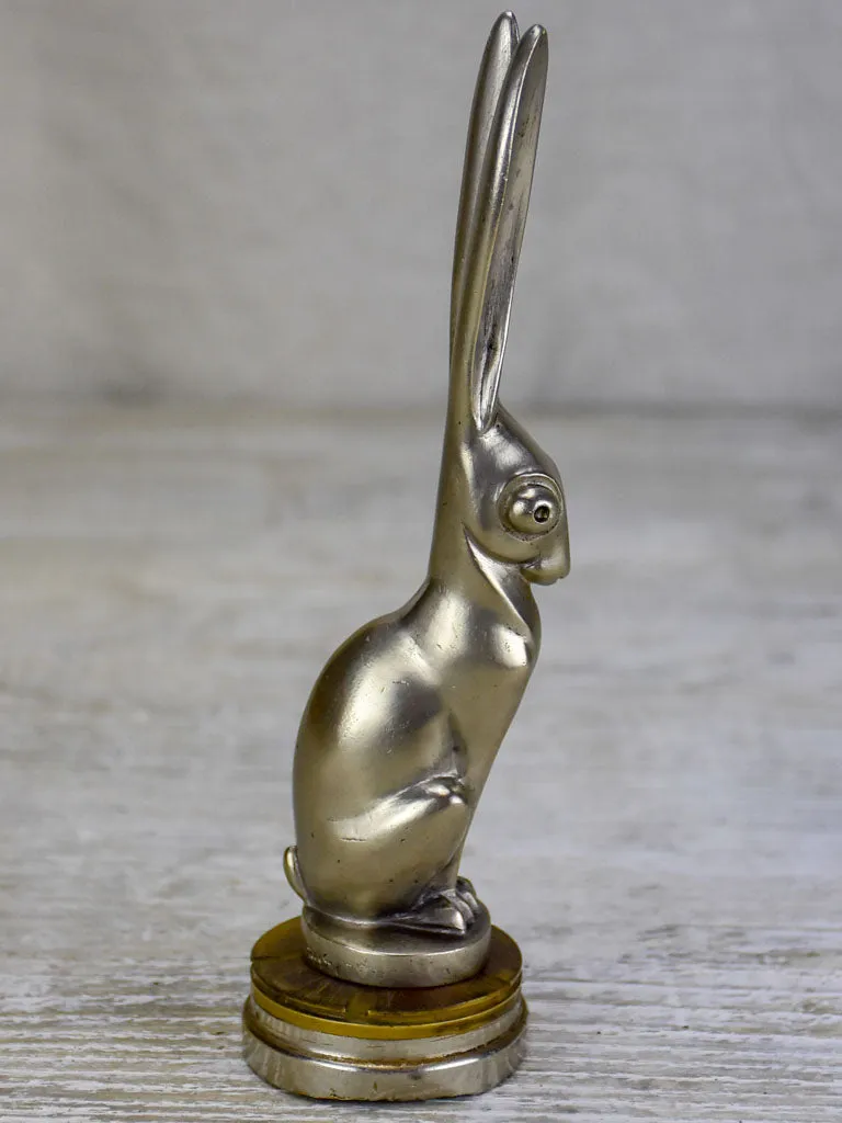 Nickle bronze hare car mascot - 1930's