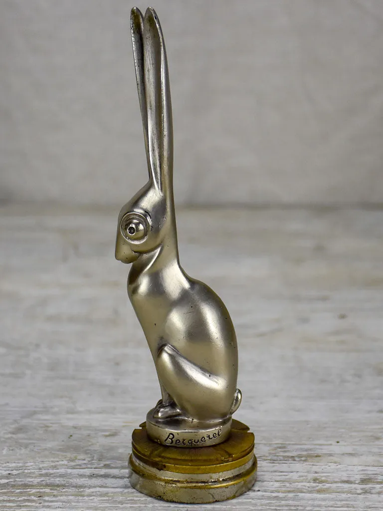 Nickle bronze hare car mascot - 1930's