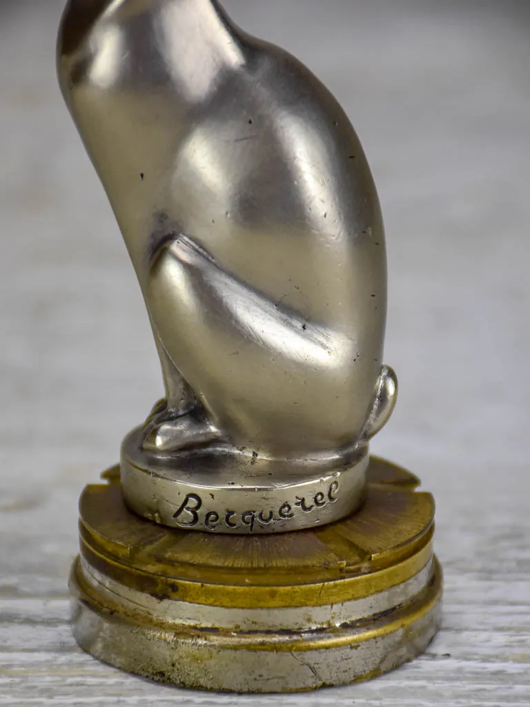 Nickle bronze hare car mascot - 1930's