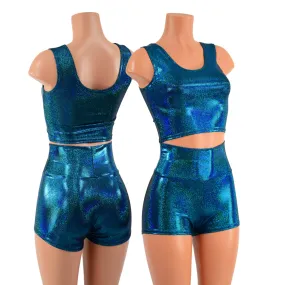 Ocean Sparkle High Waist Shorts OR Top READY to SHIP