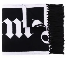 PALM ANGELS - fringed logo scarf