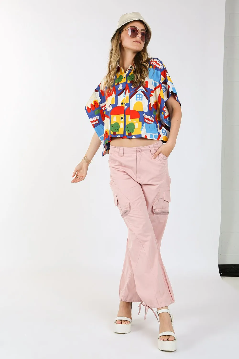 Pink Baggy Cargo Pants