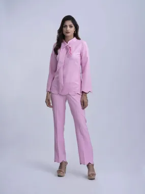 Pink Coord set for Women Office wear (2 piece Set)