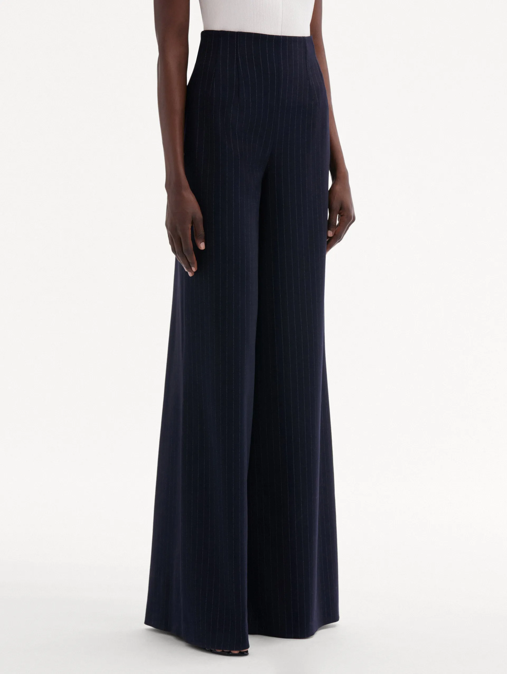 Pinstriped Wide Leg Pant