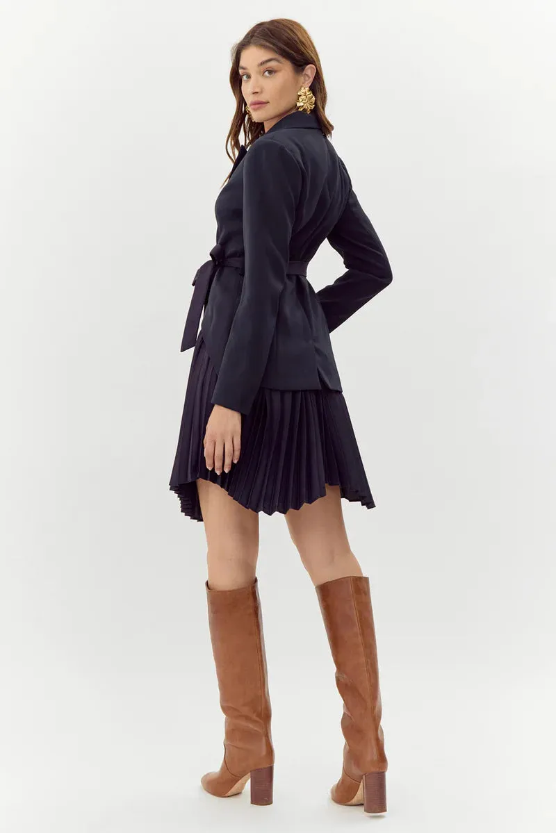 Pleated Blazer Dress