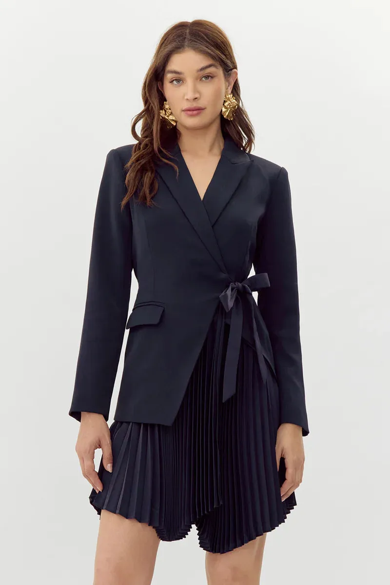 Pleated Blazer Dress