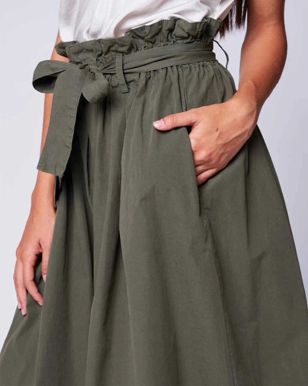 Pleated Bow-Tie Skirt