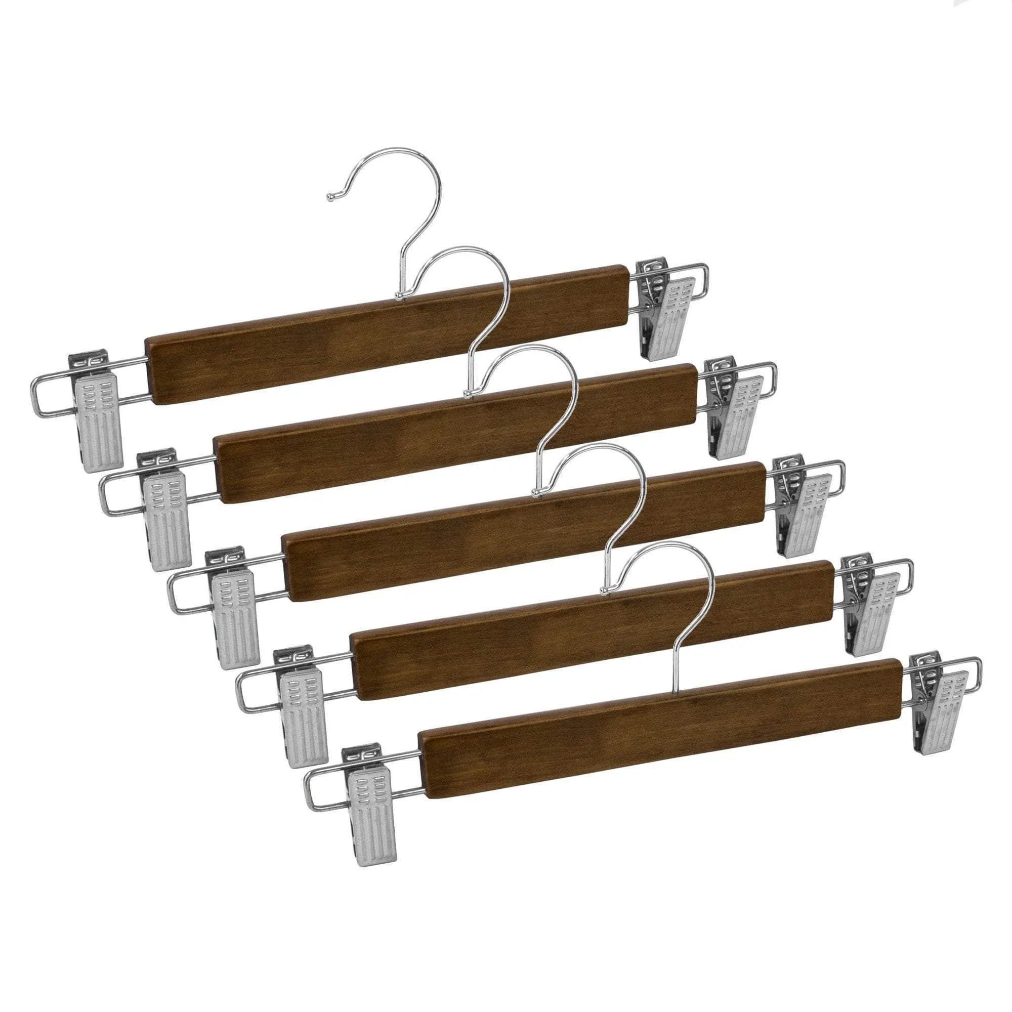 Premium Wood Skirt/Pant Hangers with Clips