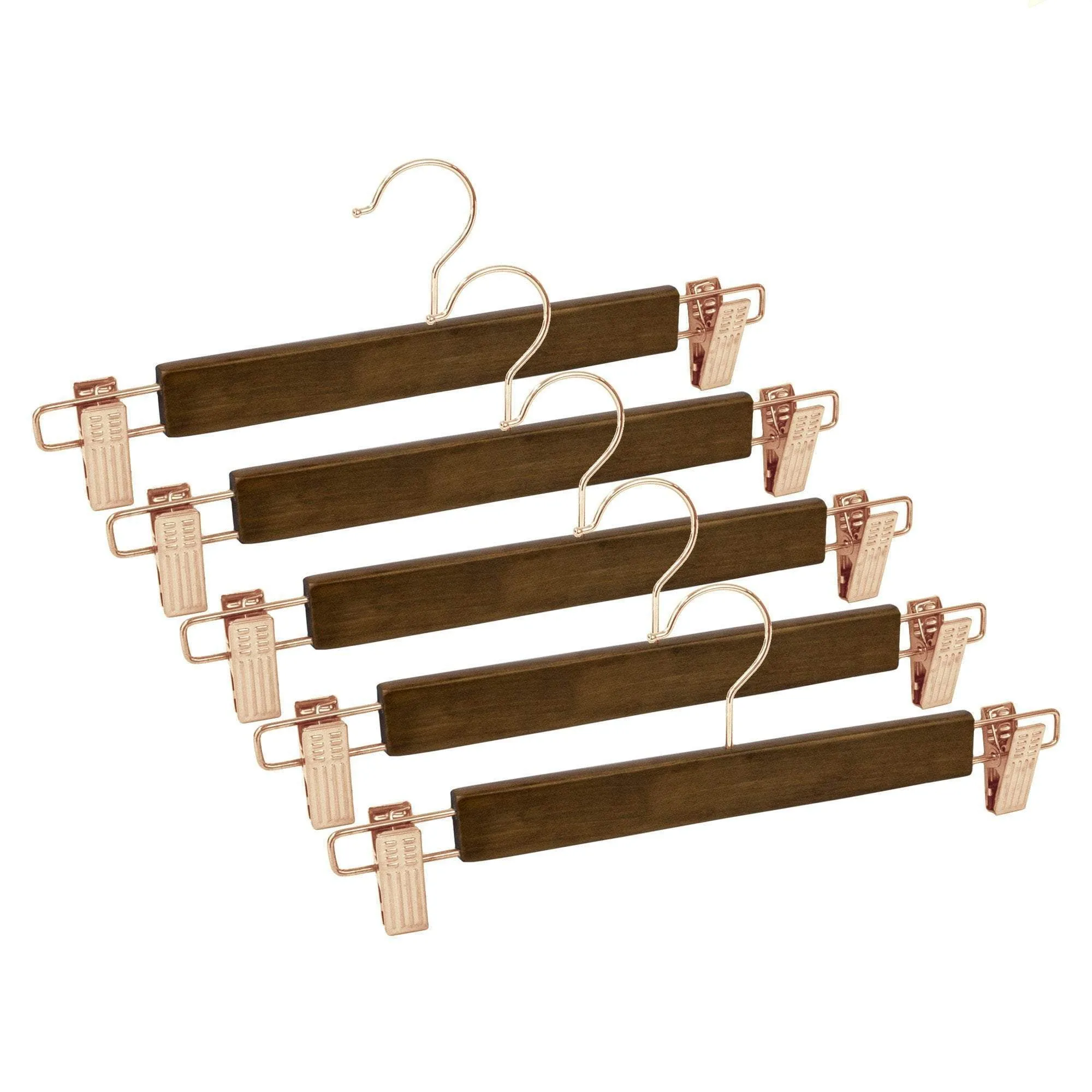 Premium Wood Skirt/Pant Hangers with Clips