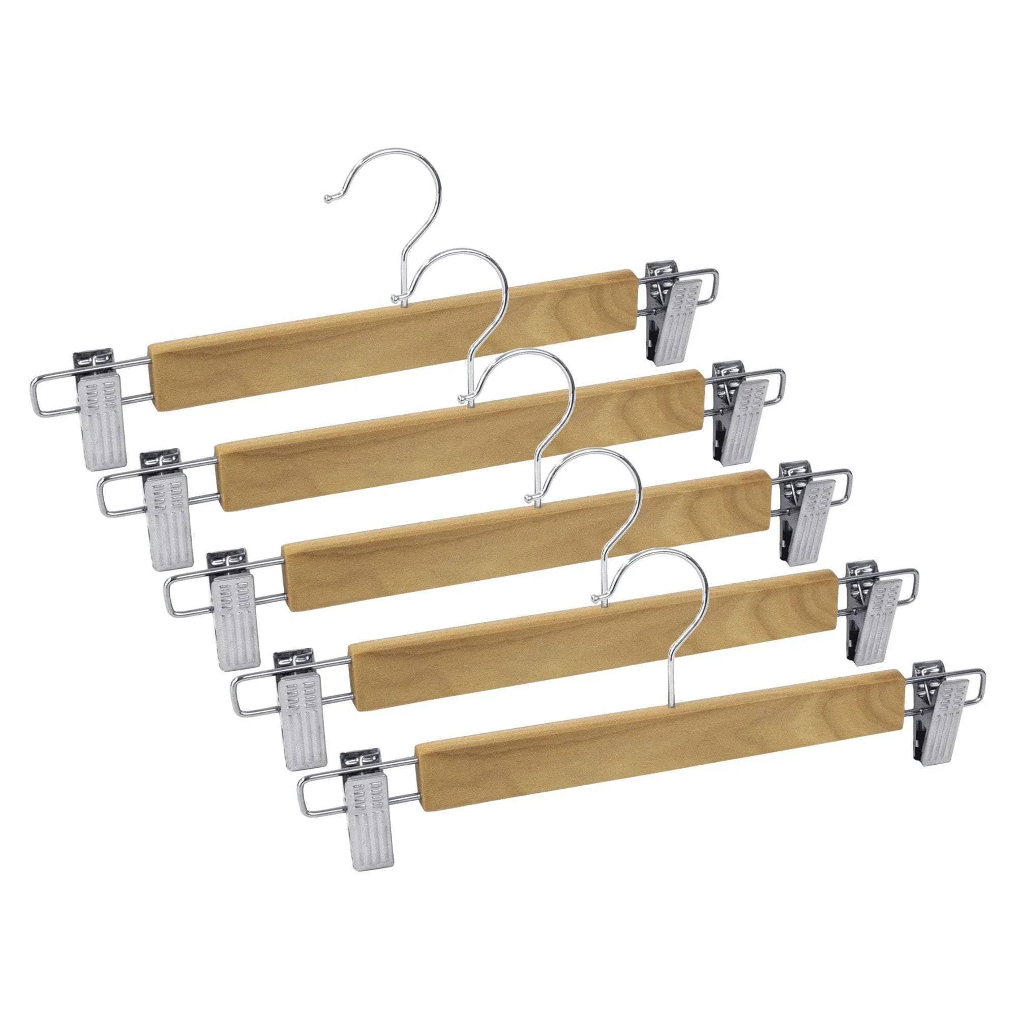 Premium Wood Skirt/Pant Hangers with Clips