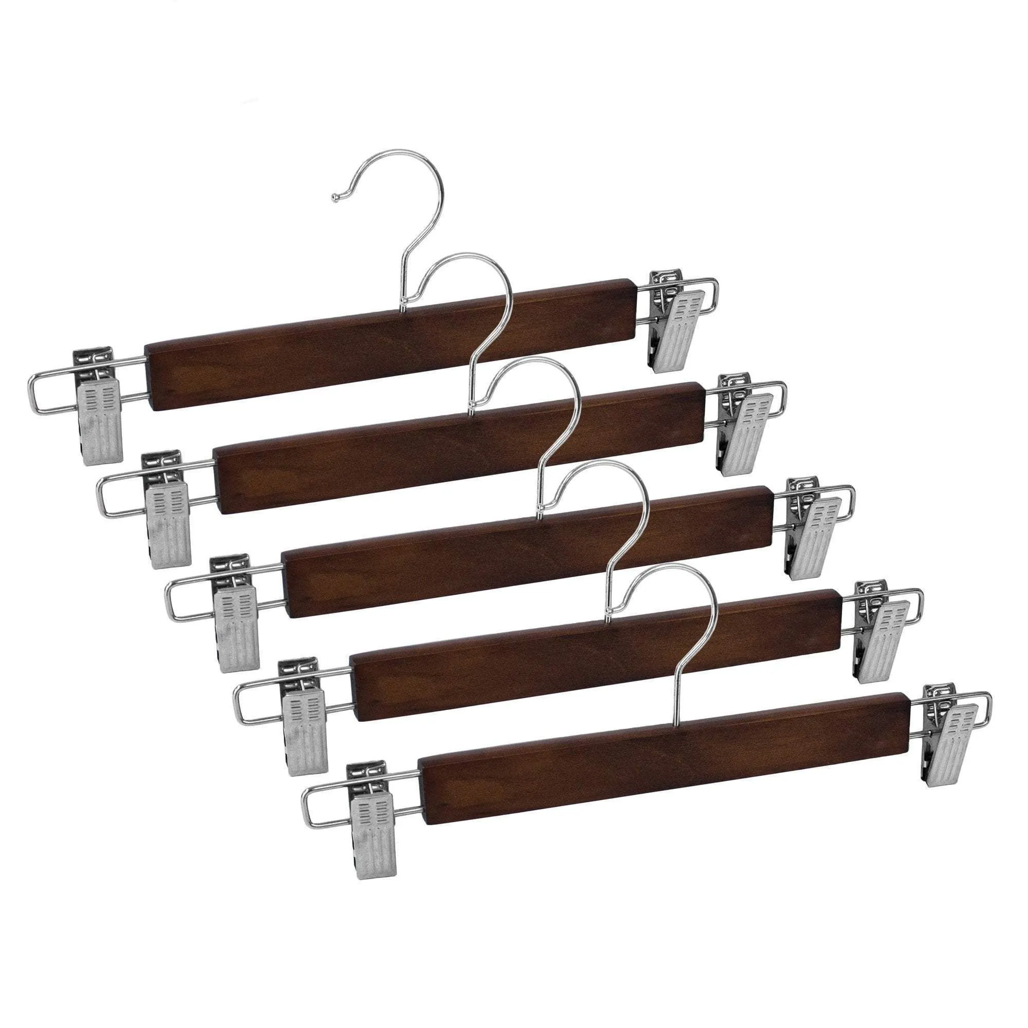 Premium Wood Skirt/Pant Hangers with Clips