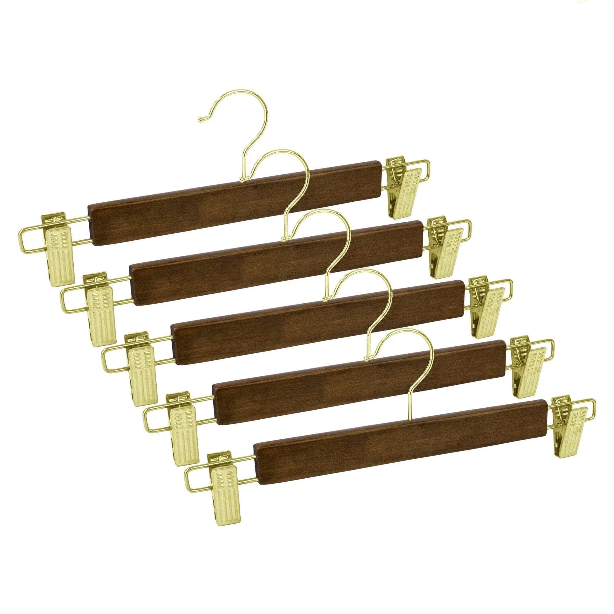 Premium Wood Skirt/Pant Hangers with Clips