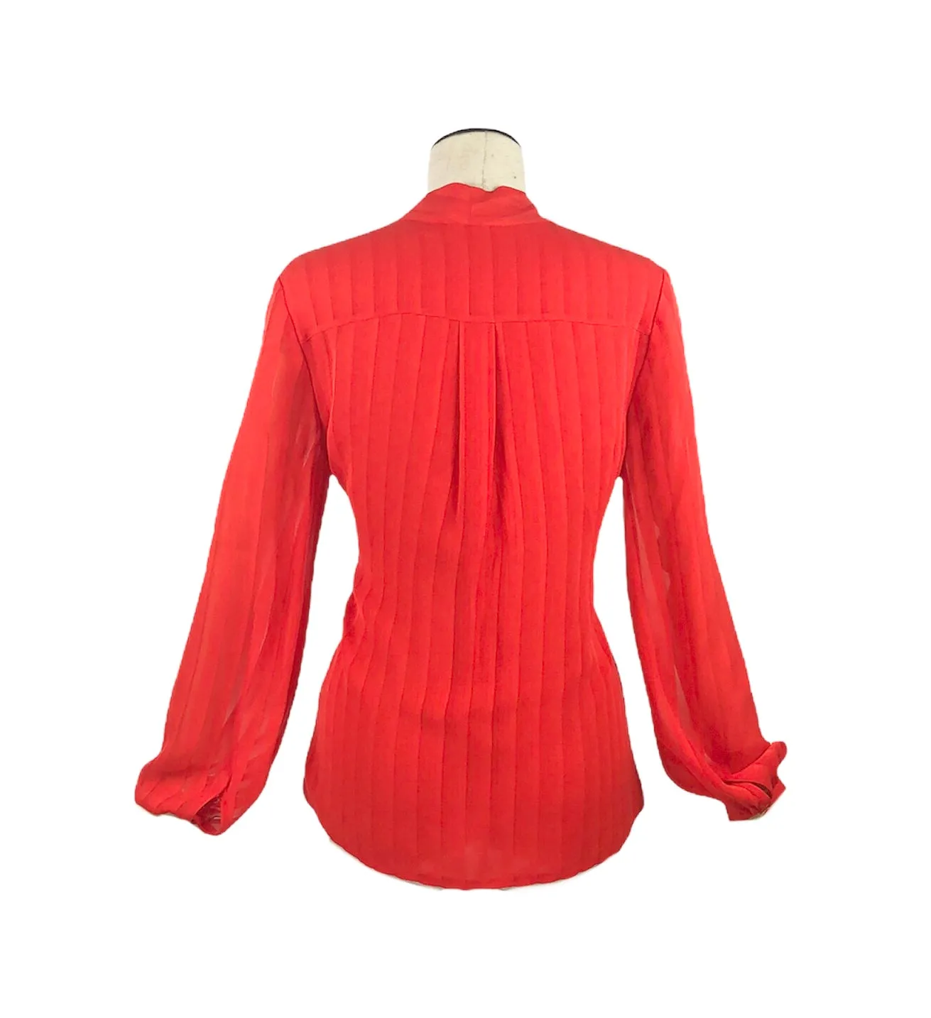 Red Silk Pussy Bow Blouse | Size 6