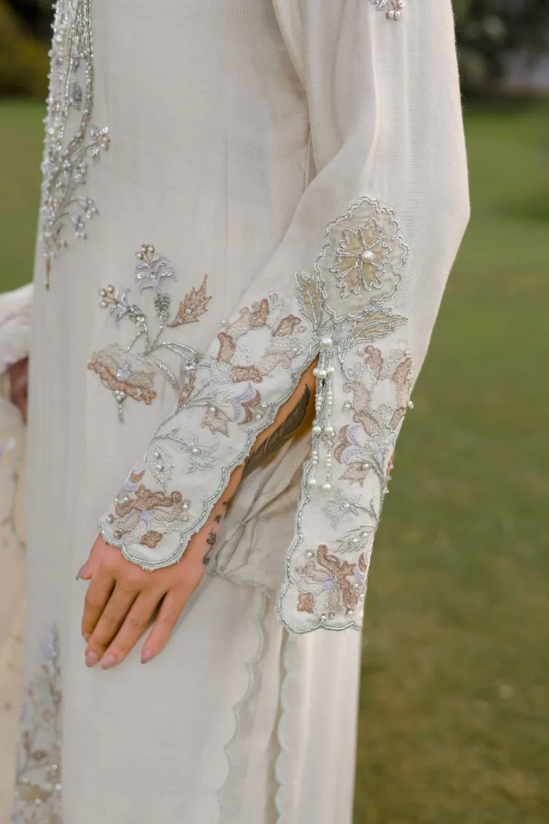 Reema Ahsan - Aleera - Khadi Silk & Organza - Ivory  - 3 Piece