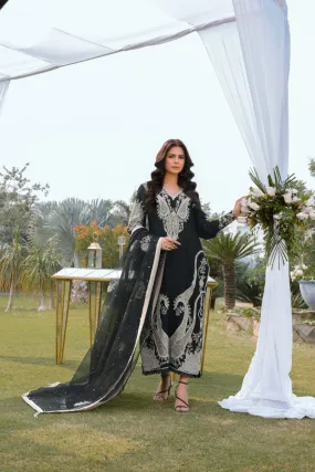 Reema Ahsan - Serene - Raw Silk & Organza - Black  - 3 Piece