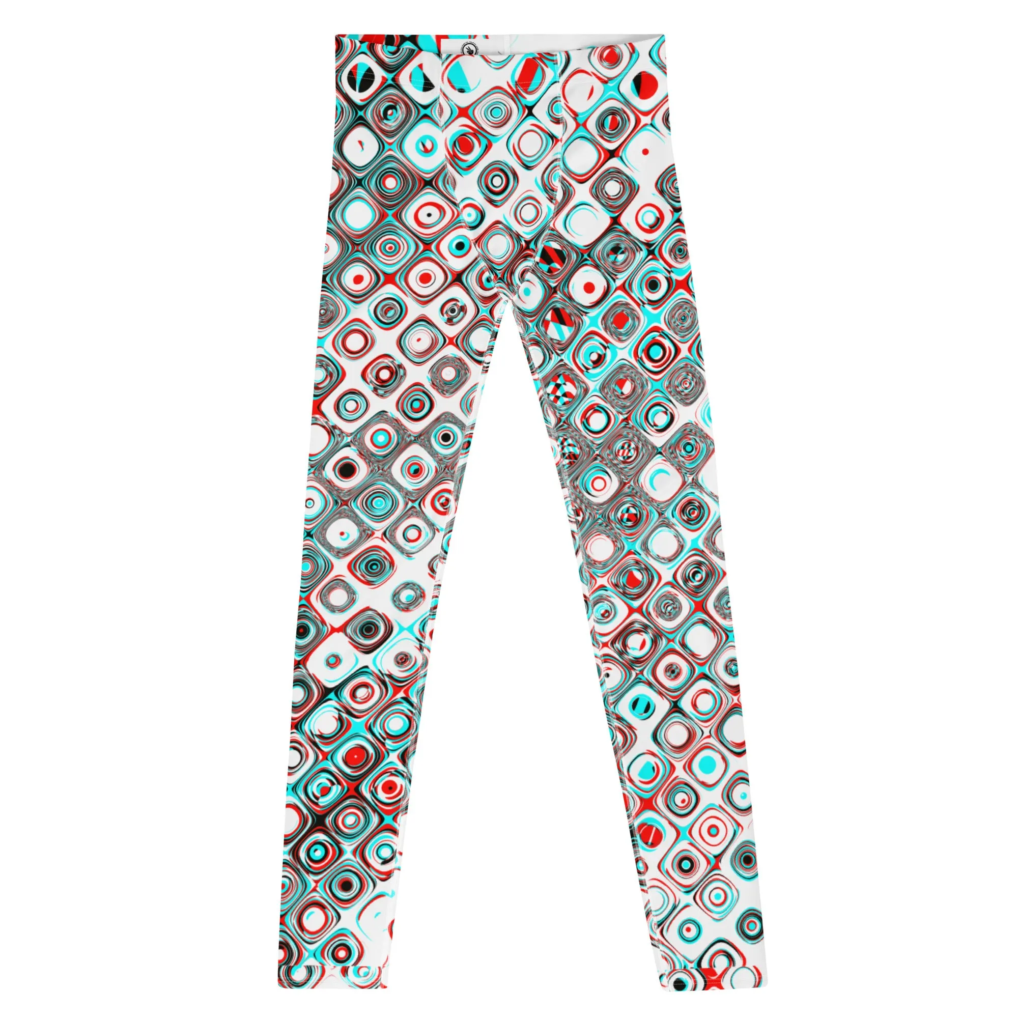 Retro Geometric Men’s Leggings – Bold Patterned Pants for a Unique, Stylish Look