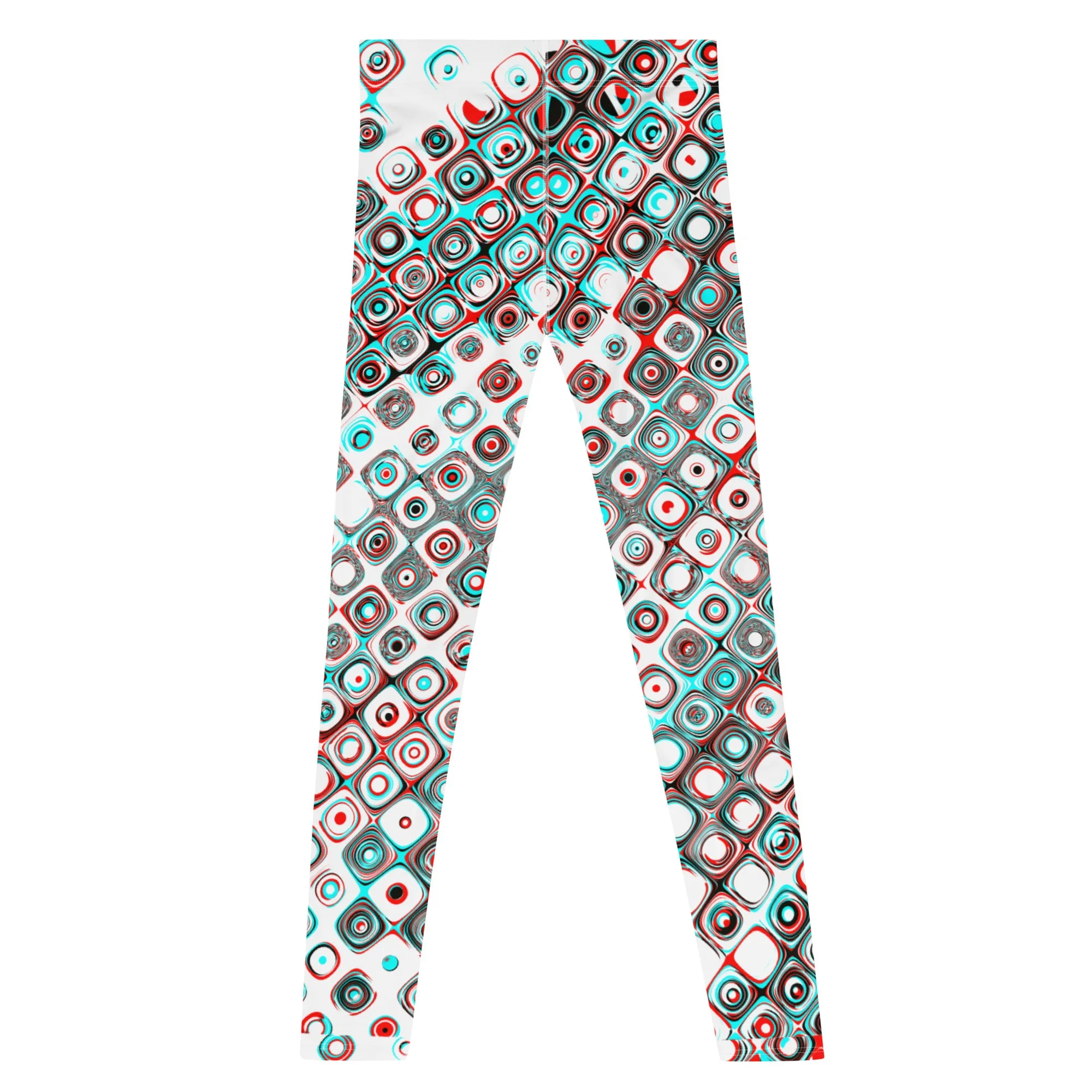 Retro Geometric Men’s Leggings – Bold Patterned Pants for a Unique, Stylish Look