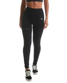 RIPT Performance Leggings with Ripped Leg Design - Black