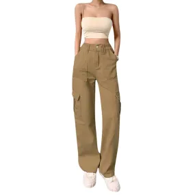 Slim High Waist Multi Pocket Cargo Pants Women