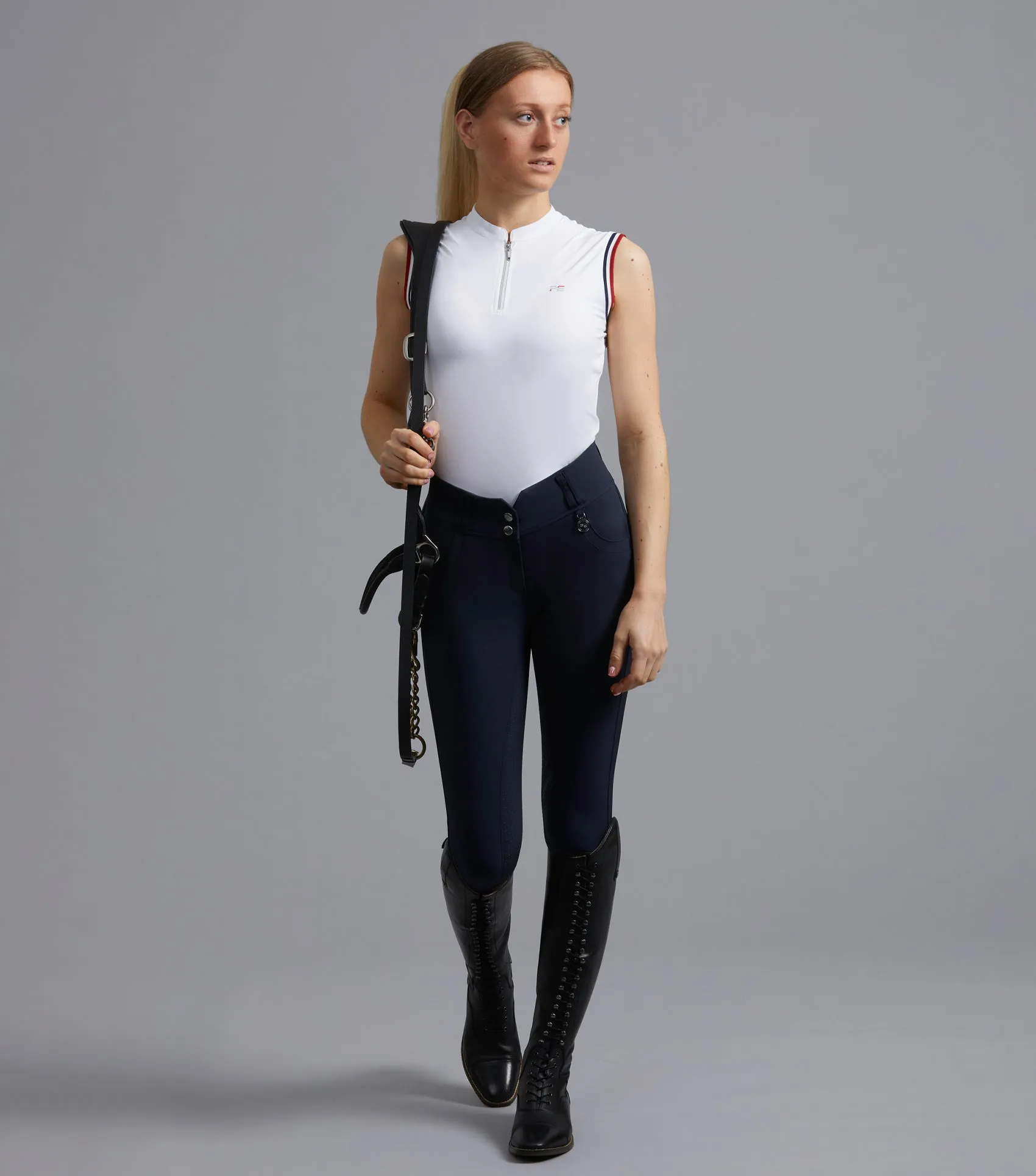 Sophia Ladies Full Seat High Waist Riding Breeches Navy