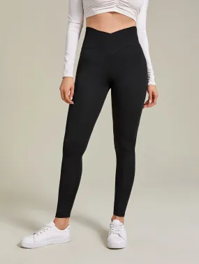 Sporty Plain Cropped Women Leggings