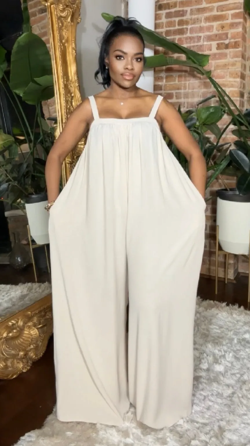 Spring Bloom Jumpsuit - Cream