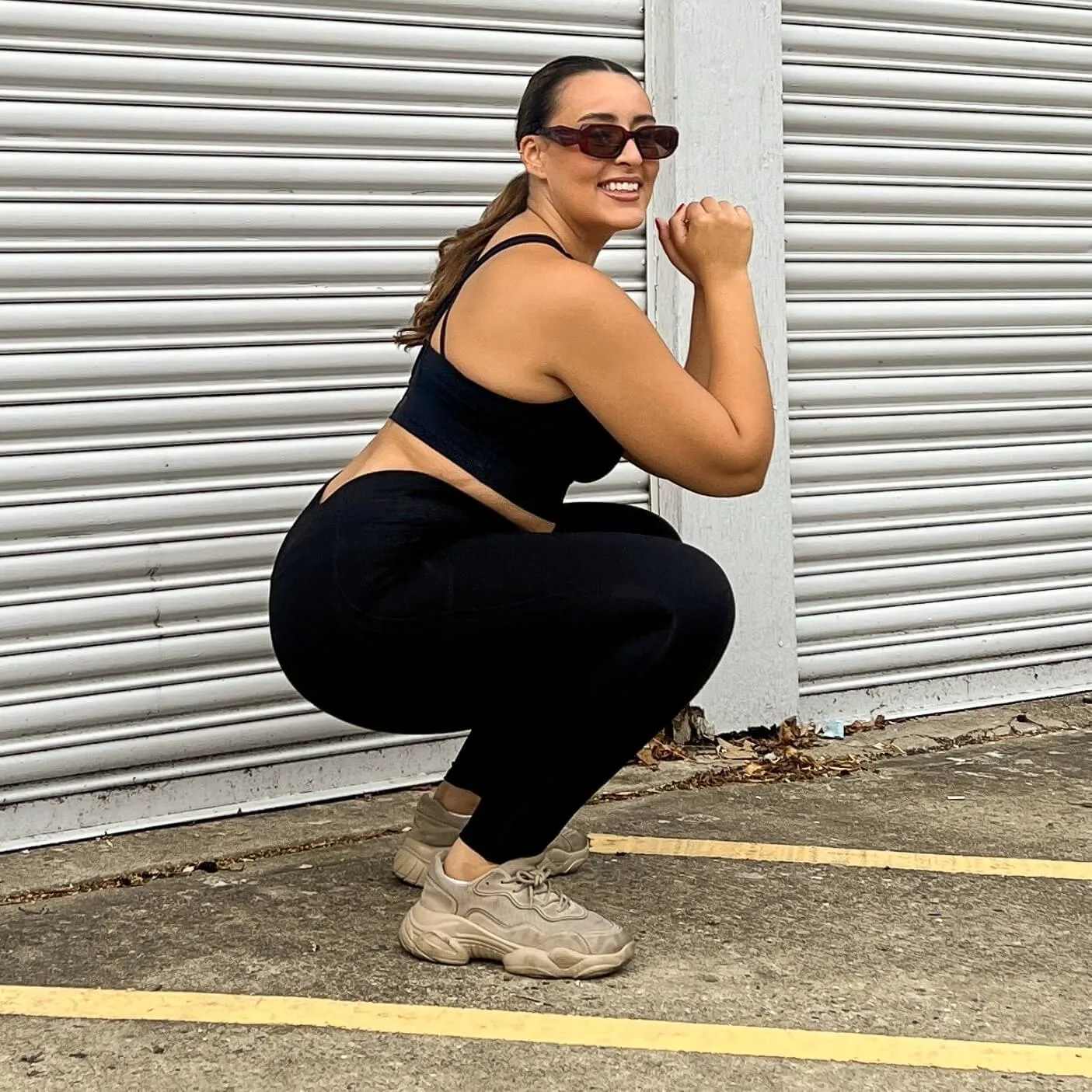 Squat-sichere Leggings in voller Länge - Schwarz