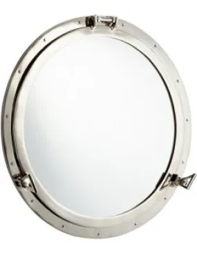 Steamship Era Riveted Porthole Mirror