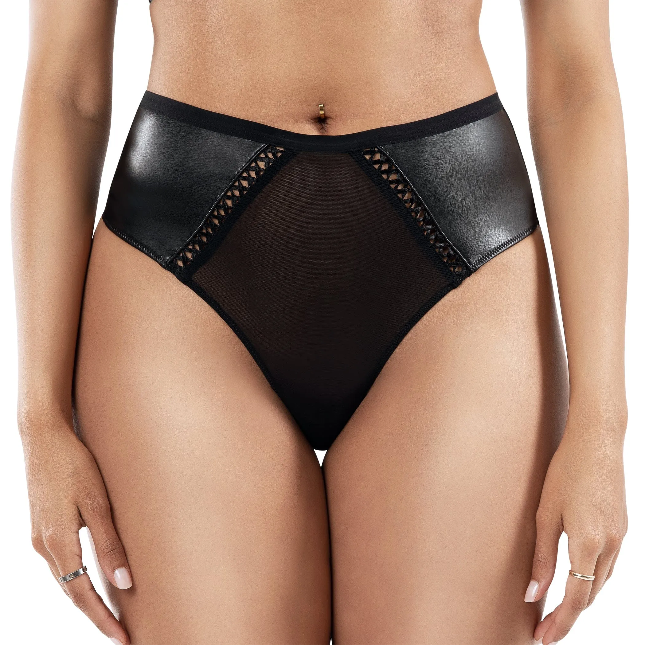 Stevie High-waist Thong - Black