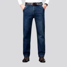 Stonewashed straight casual jeans for men