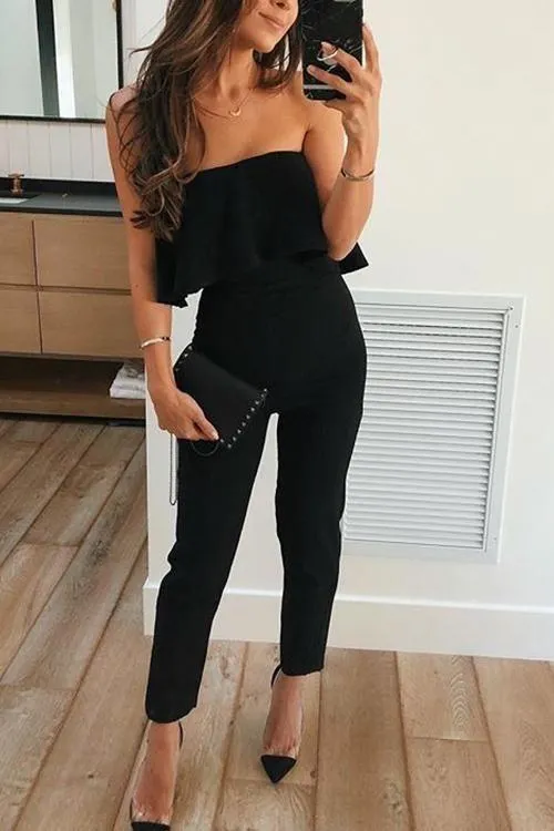 Strapless Ruffles Jumpsuit