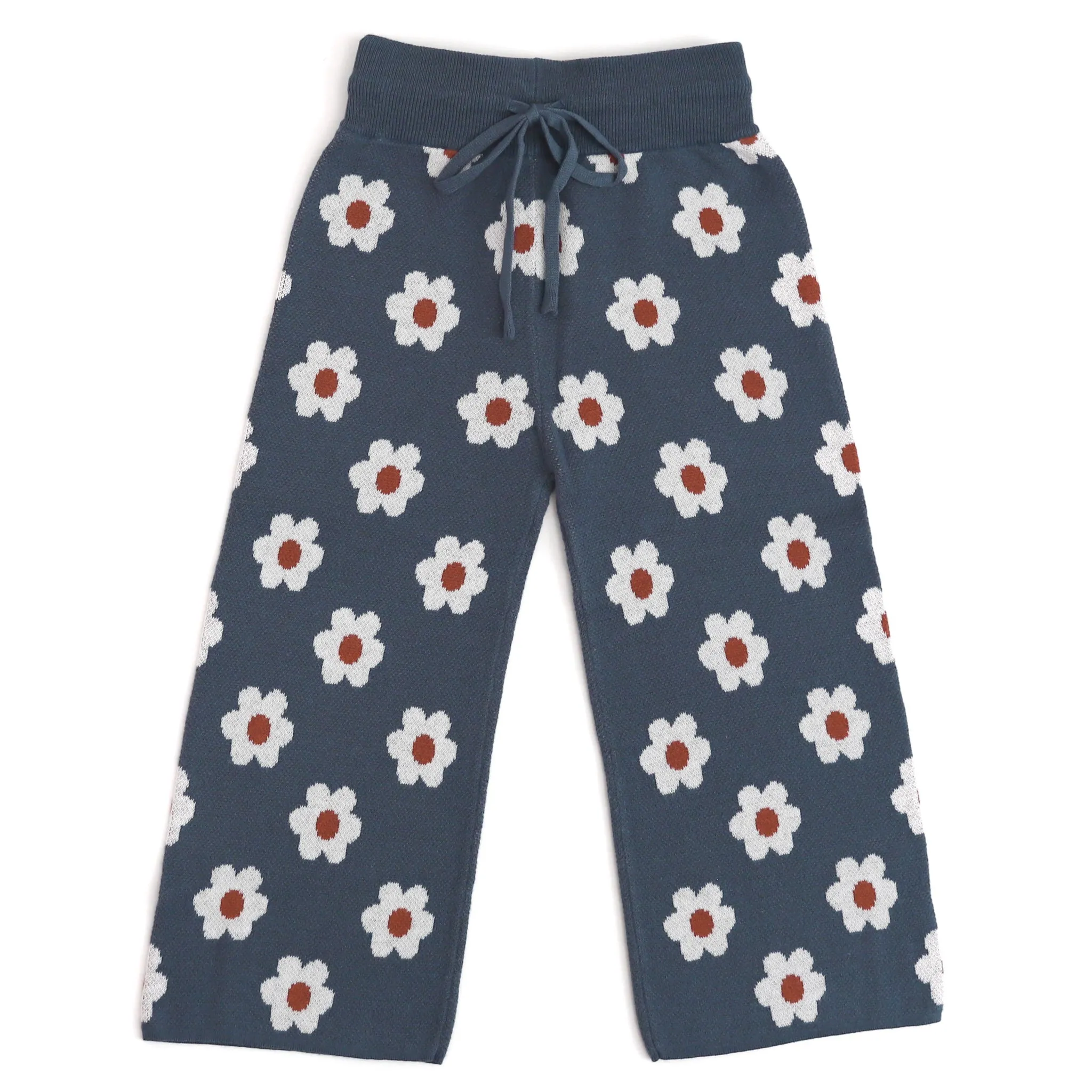 Sweater Pants - Denim Flowers