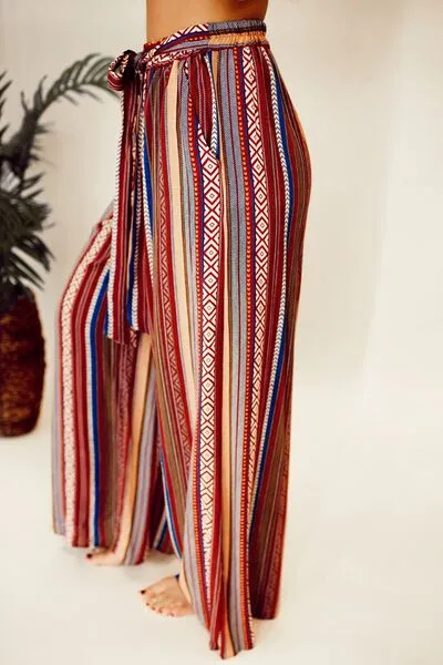 TEEK - Printed Tied Wide Leg Pants