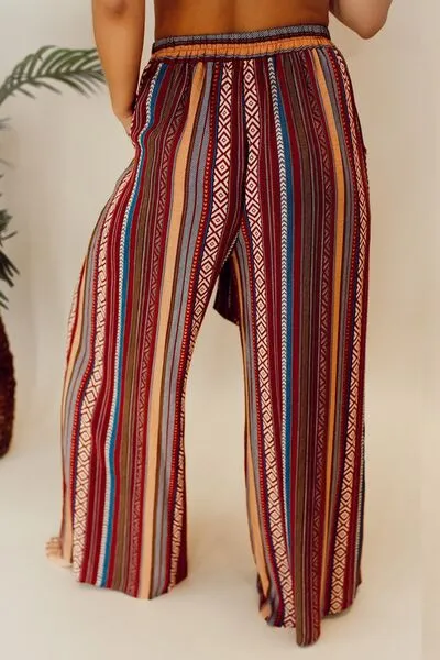 TEEK - Printed Tied Wide Leg Pants