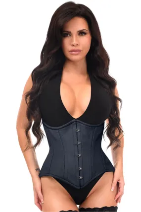 Top Drawer Black Cotton Double Steel Boned Waist Training Corset Cincher