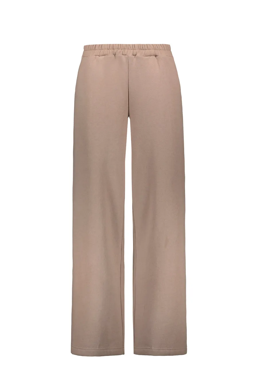 TUNDRA woolen wide college pants in taupe