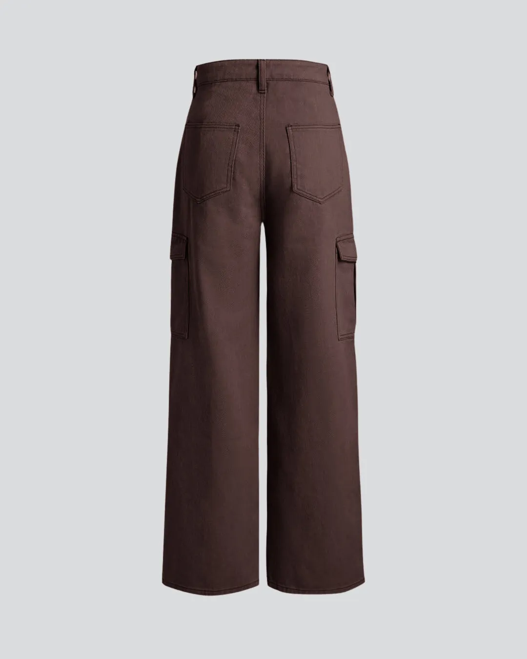 Utility Wear Double Pocket Cargo Pants In Dark Brown