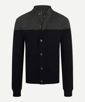 Vest met rits en knopen | Navy