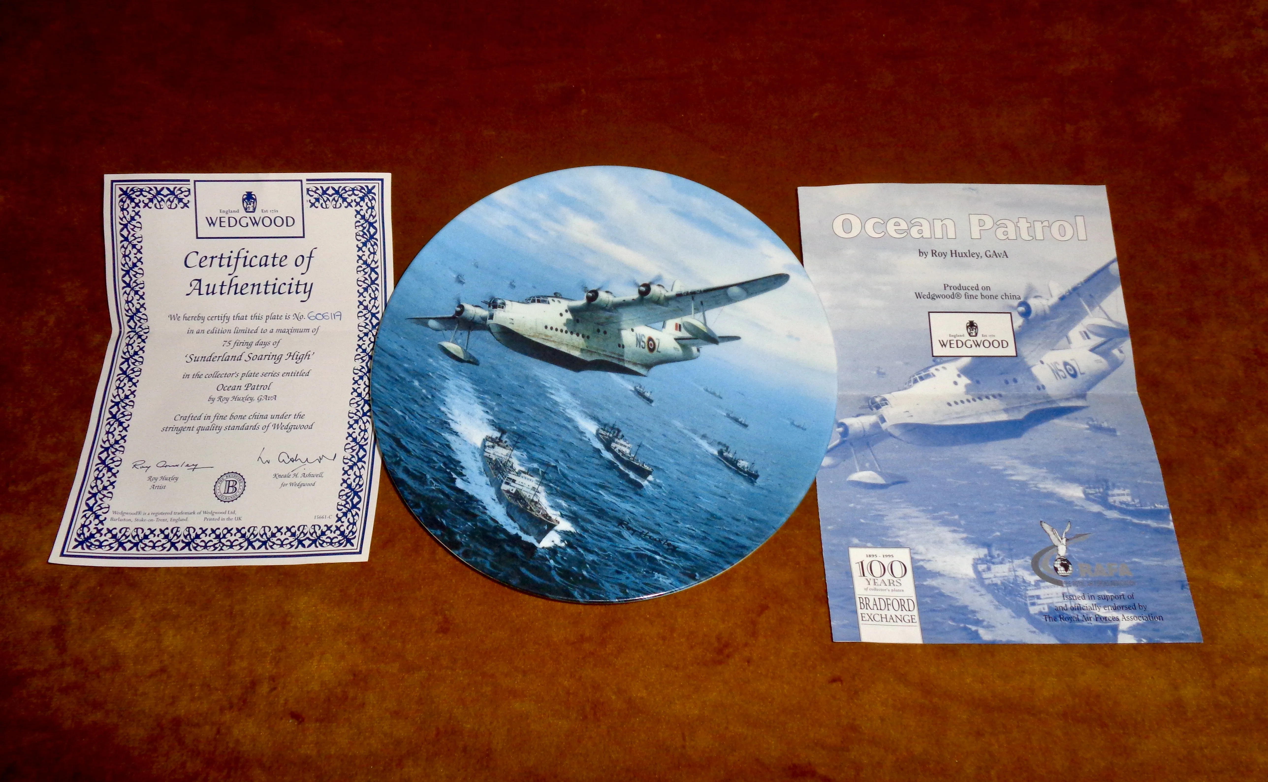 Wedgwood Sunderland Soaring High Commemorative Collector's Aircraft Plate Number 6061A