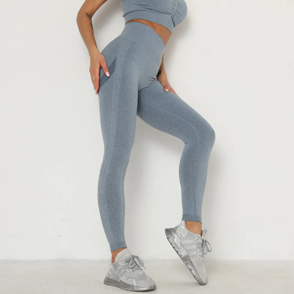 Wjczt Women Sports Seamless Pants Gym Female Clothes Stretchy High Waist Exercise Fitness Leggings Bubble Butt Activewear Pants