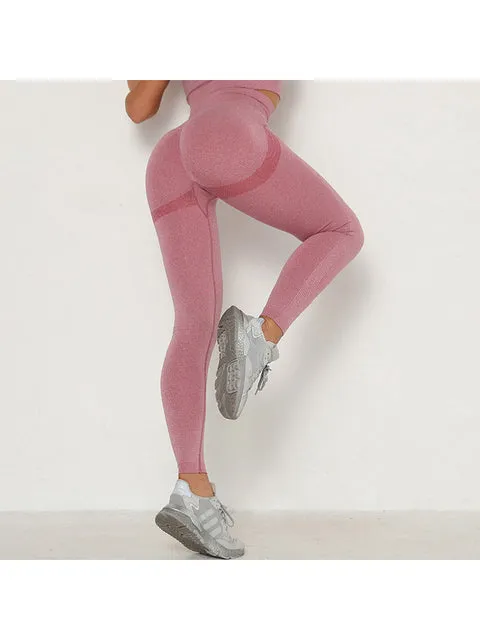 Wjczt Women Sports Seamless Pants Gym Female Clothes Stretchy High Waist Exercise Fitness Leggings Bubble Butt Activewear Pants