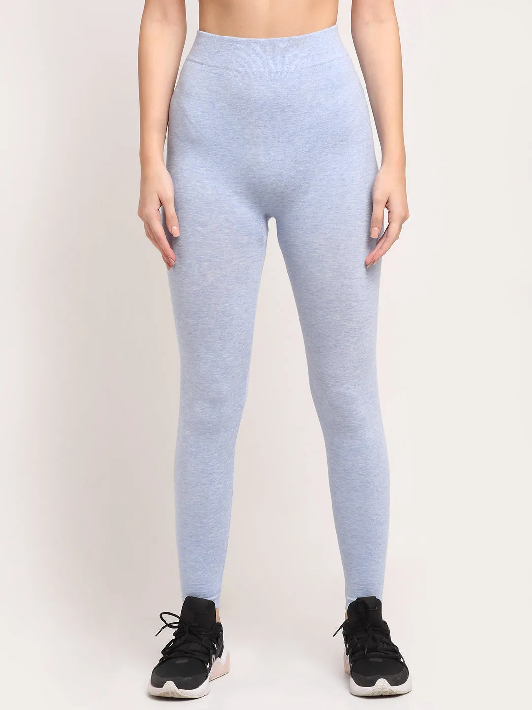 Women Blue Solid Legging