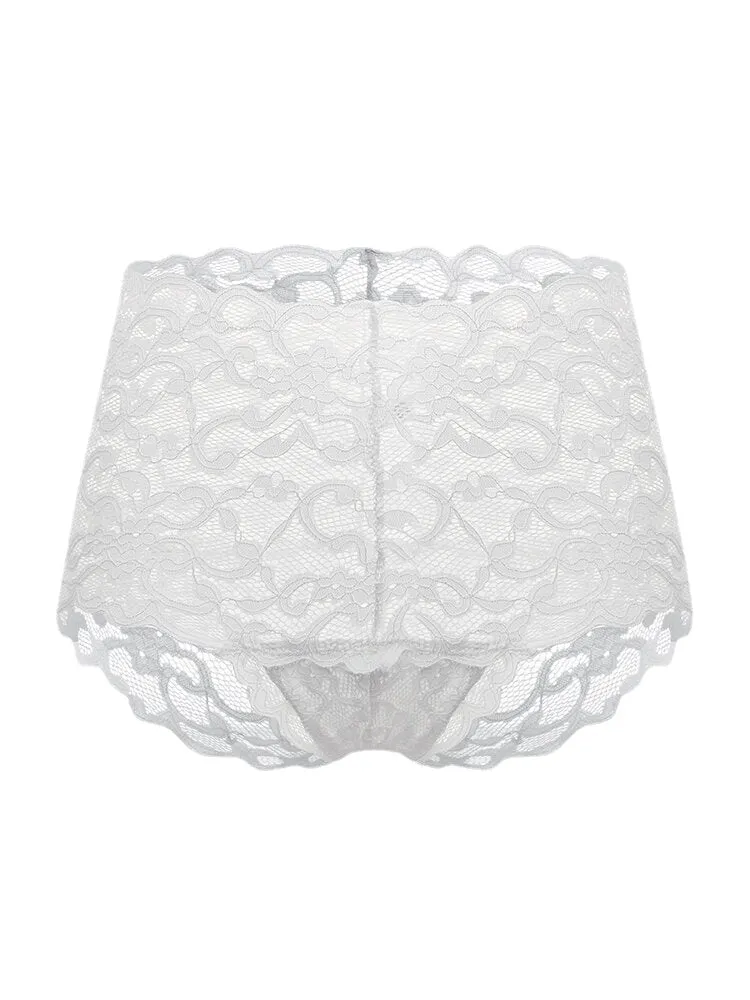 Women Lace See Through High Waist Thin Lingerie Seamless Panties